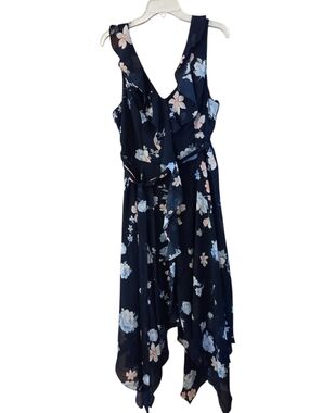 premier amour womens sleeveless floral midi fit + flare dress Red and White Floral Maxi Dress | Premier Amour